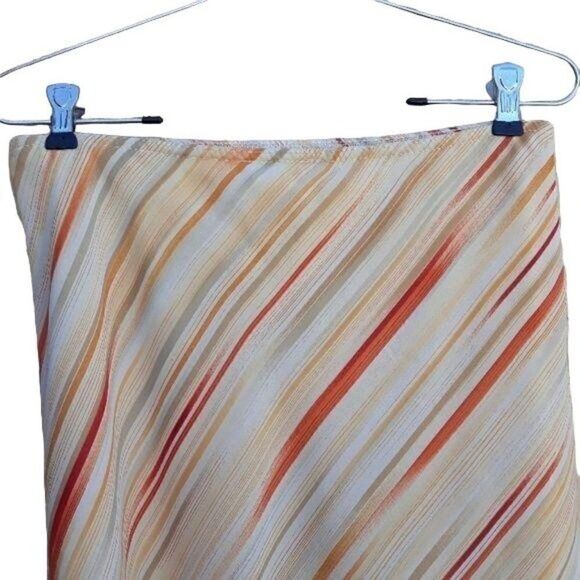 Vintage 70's Iz Byer Skirt Hippy Boho Sheer Aline Brushstroke Stripped Yellow L - Picture 5 of 8